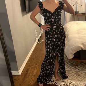 Flynn skye before dawn black floral Monica maxi S NWT